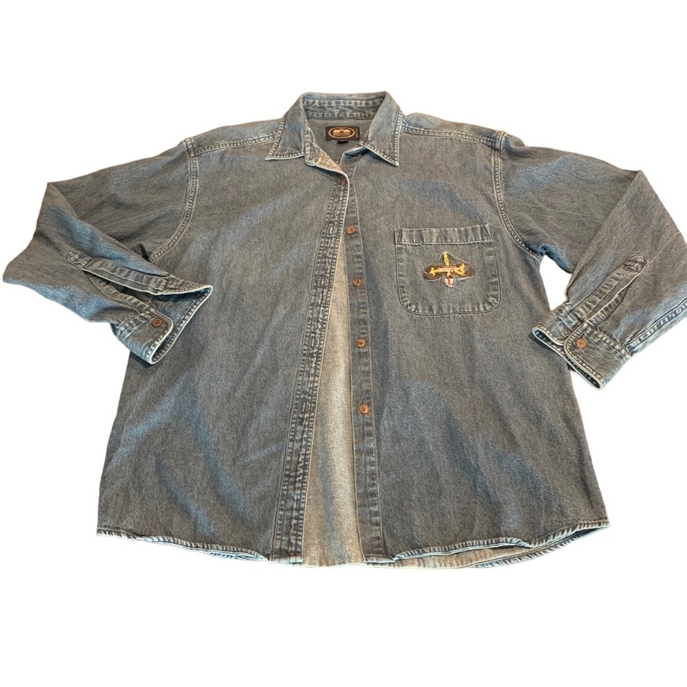 British Khaki Women’s Button Up Denim Shirt Size 10